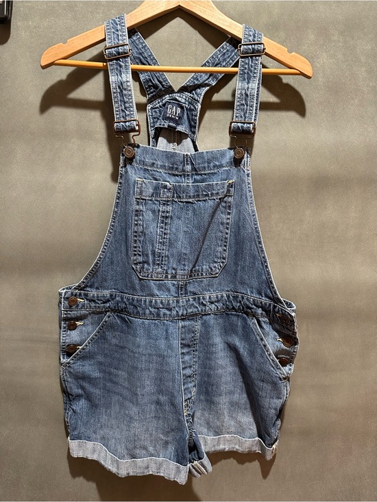 GAP Pants - GAP 100% Cotton Denim Shortalls Medium Indigo Wash Size L